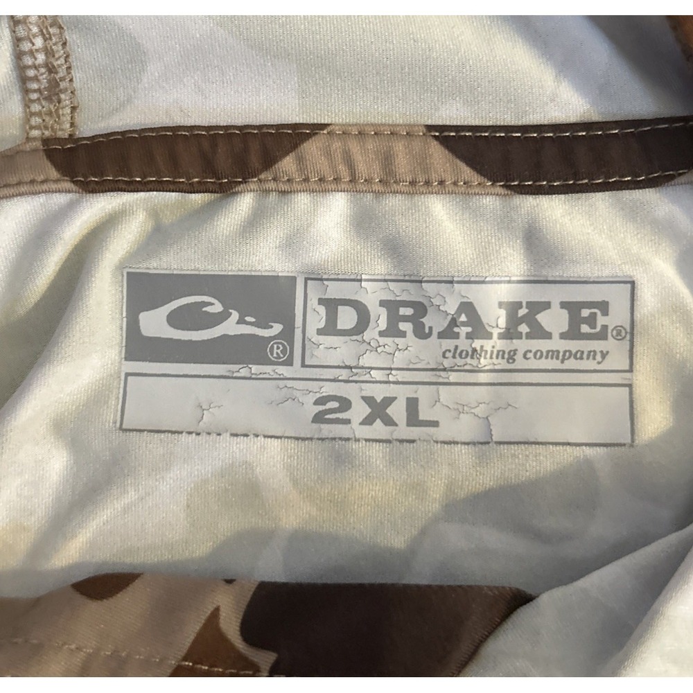 Drake Performance Fishing Hoodie Men's Size 2XL Brown Old School Camo - Picture 7 of 11